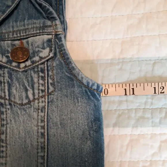 Sophia & Sam Denim Vest Size 18 mth Embroidered Butterflies Buttons Up - Picture 7 of 7